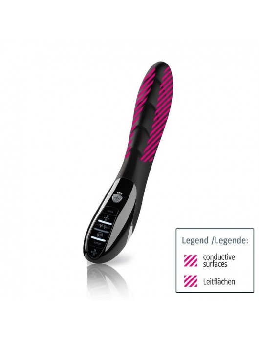 Вибратор с электростимуляцией Sizzling Simon Black Edition - 27 см. - MyStim - купить с доставкой в Ногинске