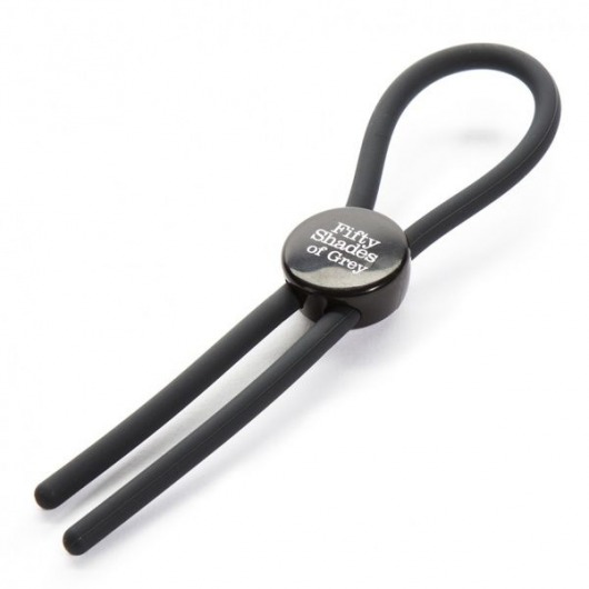 Тёмно-серое эрекционное кольцо с зажимом Again and Again Adjustable Cock Ring - Fifty Shades of Grey - в Ногинске купить с доставкой