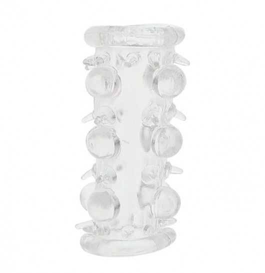 Прозрачная насадка на пенис с шипами и бугорками JELLY JOY LUST CLUSTER CLEAR - Dream Toys - в Ногинске купить с доставкой