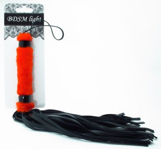 Нежная плеть с красным мехом BDSM Light - 43 см. - БДСМ Арсенал - купить с доставкой в Ногинске