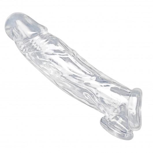 Прозрачная насадка для увеличения члена Realistic Clear Penis Enhancer and Ball Stretcher - 20,3 см. - XR Brands - в Ногинске купить с доставкой