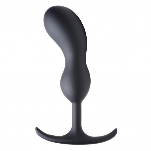 Черный массажер простаты с утяжелителями Premium Silicone Weighted Prostate Plug Large - 18,8 см. - XR Brands - в Ногинске купить с доставкой