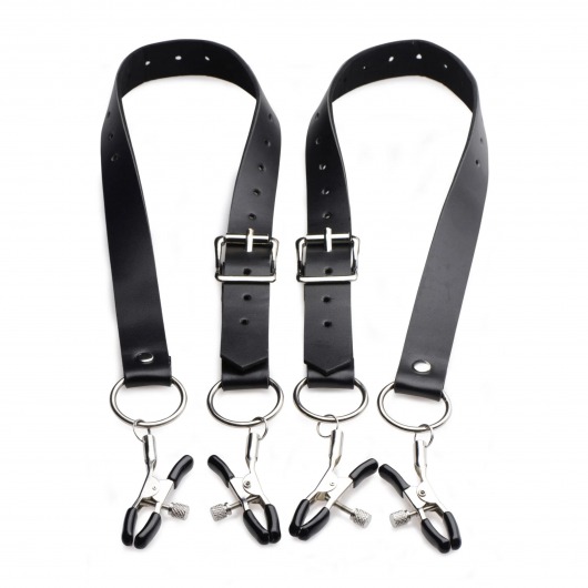 Ремни с зажимами для половых губ Spread Labia Spreader Straps with Clamps - XR Brands - купить с доставкой в Ногинске