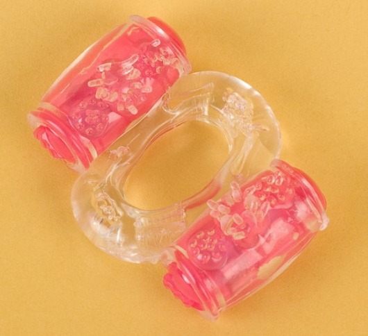 Прозрачное виброкольцо с двумя вибропульками - Toyfa Basic - в Ногинске купить с доставкой