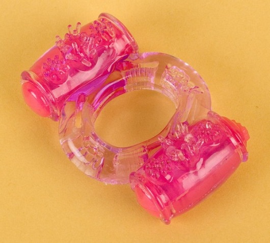 Фиолетовое виброкольцо с двумя вибропульками - Toyfa Basic - в Ногинске купить с доставкой