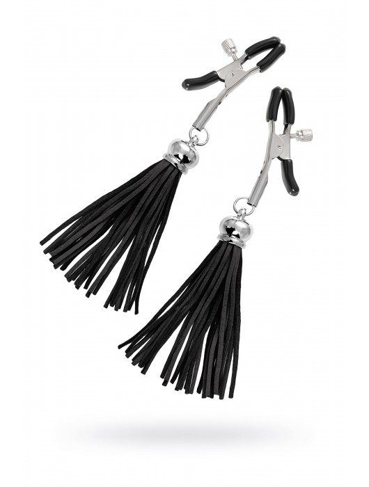 Зажимы на соски «Прищепки» с черными кисточками из замши - Pecado - купить с доставкой в Ногинске