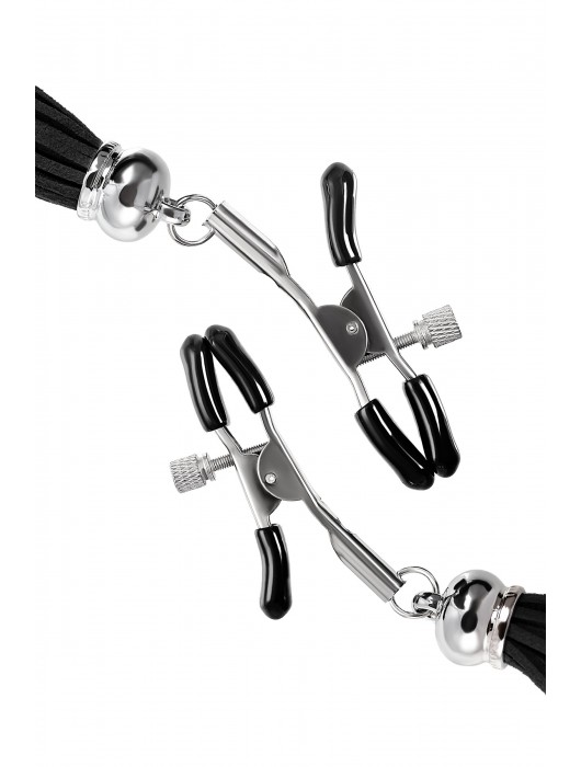 Зажимы на соски «Прищепки» с черными кисточками из замши - Pecado - купить с доставкой в Ногинске