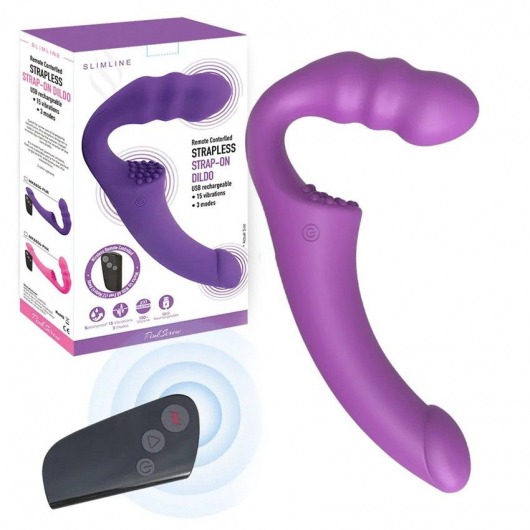 Фиолетовый безремневой страпон Straples Strap-On Dildo - Erokay - купить с доставкой в Ногинске