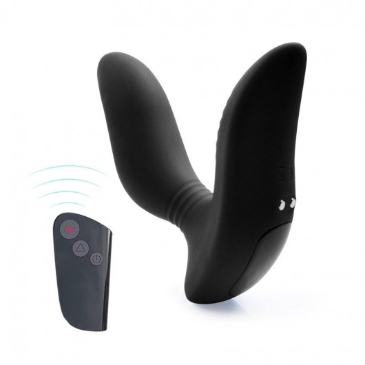 Черный вибромассажер простаты 3,5’’ Remote Control Curve P-spot Massager - 12 см. - Erokay - в Ногинске купить с доставкой
