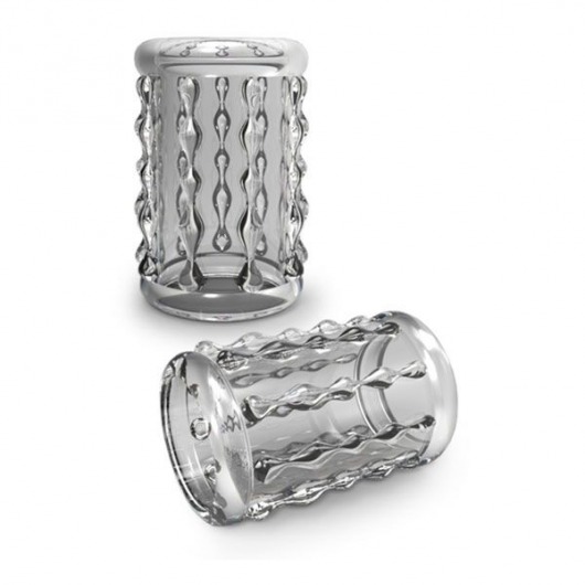 Прозрачная насадка с бороздками STAY HARD COCK SLEEVE 04 CLEAR - Blush Novelties - в Ногинске купить с доставкой