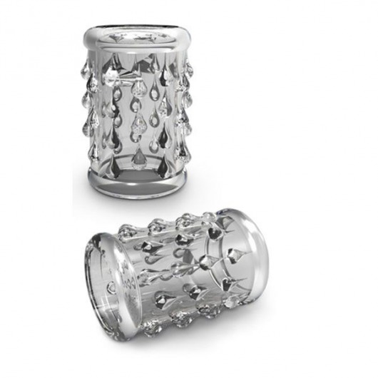 Прозрачная насадка с капельками STAY HARD COCK SLEEVE 05 CLEAR - Blush Novelties - в Ногинске купить с доставкой
