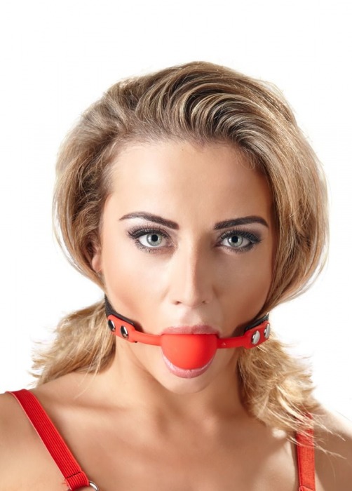 Силиконовый кляп-шар на чёрных ремешках Red Gag silicone - Orion - купить с доставкой в Ногинске