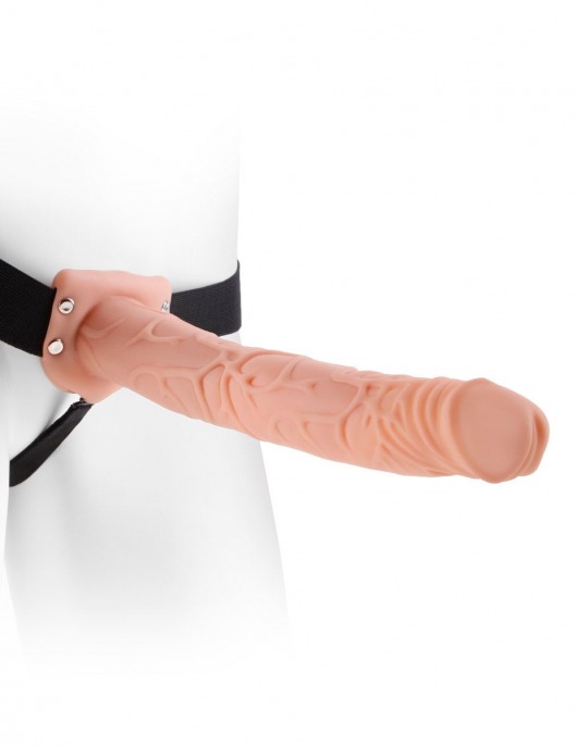 Фаллопротез телесного цвета Hollow Strap-On - 29 см. - Pipedream - купить с доставкой в Ногинске