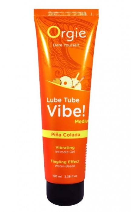 Гель с эффектом вибрации Lube Tube Vibe Medium Pina Colada - 100 мл. - ORGIE - купить с доставкой в Ногинске
