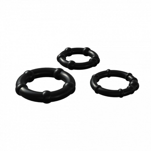 Набор из 3 черных эрекционных колец Babooom Ring Set - Adrien Lastic - в Ногинске купить с доставкой