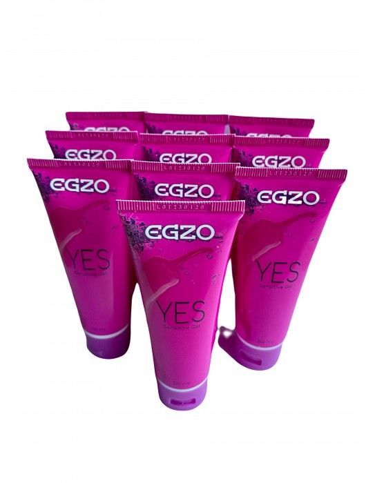 Набор из 10 согревающих лубрикантов на водной основе Egzo Yes (по 50 мл.) - EGZO - купить с доставкой в Ногинске
