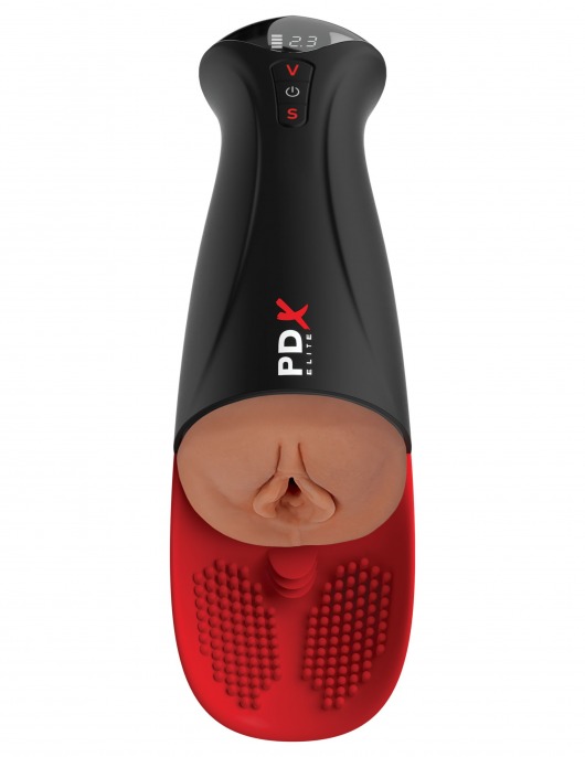 Мастурбатор-вагина в колбе с вибрацией Fuck-O-Matic Pro XL - Pipedream - в Ногинске купить с доставкой