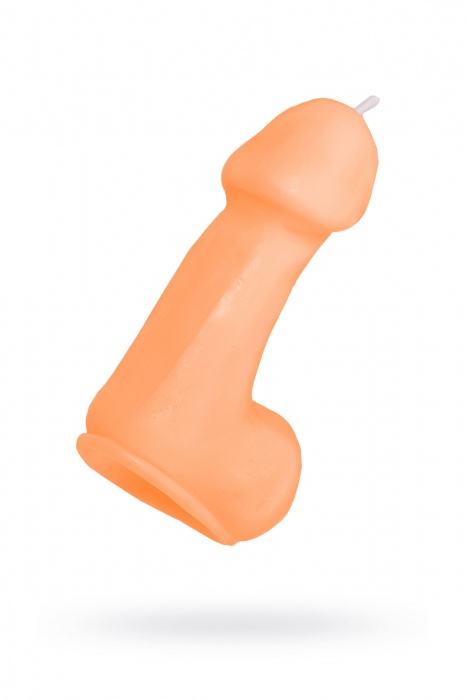 Оранжевая свеча в форме пениса - 47 гр. - Pecado - купить с доставкой в Ногинске