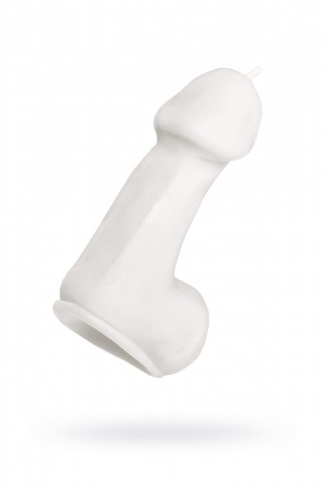 Белая свеча в форме пениса - 47 гр. - Pecado - купить с доставкой в Ногинске