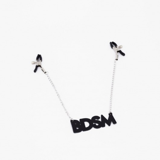 Зажимы на соски с кожаной подвеской BDSM - Crazy Handmade - купить с доставкой в Ногинске