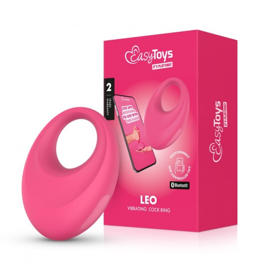 Розовое интерактивное эрекционное виброкольцо Leo - Easy toys - в Ногинске купить с доставкой