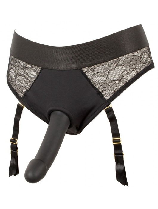 Черный женский страпон Strap-on Set: трусики и насадка - Orion - купить с доставкой в Ногинске