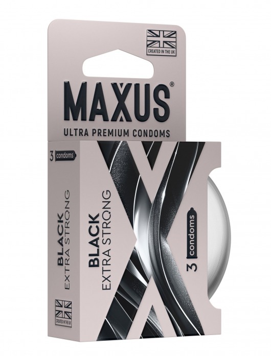 Черные утолщенные презервативы MAXUS Extra Strong с железным кейсом - 3 шт. - Maxus - купить с доставкой в Ногинске