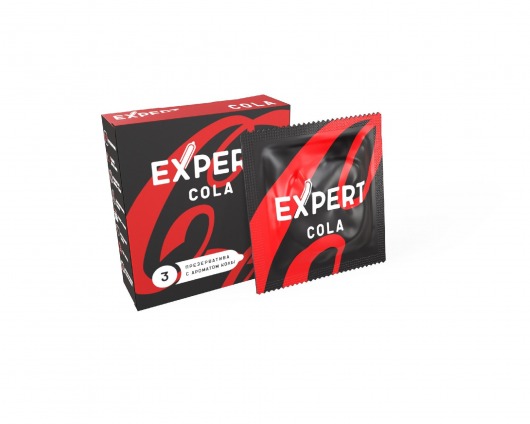 Презервативы с ароматом колы Expert Cola - 3 шт. - Expert - купить с доставкой в Ногинске