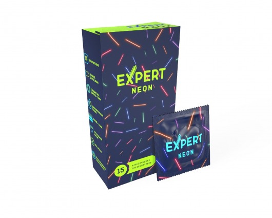 Светящиеся в темноте презервативы Expert Neon - 15 шт. - Expert - купить с доставкой в Ногинске