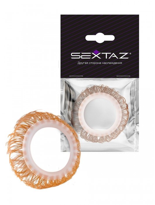 Эрекционное кольцо с бежевыми «ресничками» - Sextaz - в Ногинске купить с доставкой
