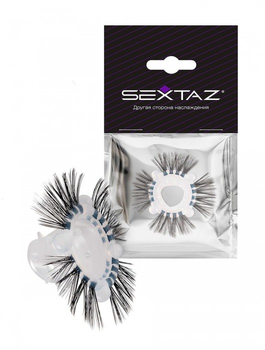 Эластичное эрекционное кольцо с черными «ресничками» - Sextaz - в Ногинске купить с доставкой