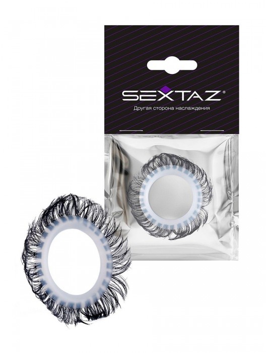 Эластичное эрекционное колечко с черными «ресничками» - Sextaz - в Ногинске купить с доставкой