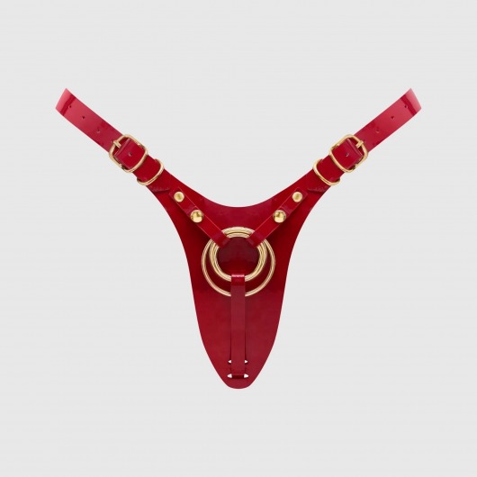 Красный пояс для фиксации насадок Strap-On-Me Leatherette Harness Fabulous - Strap-on-me - купить с доставкой в Ногинске