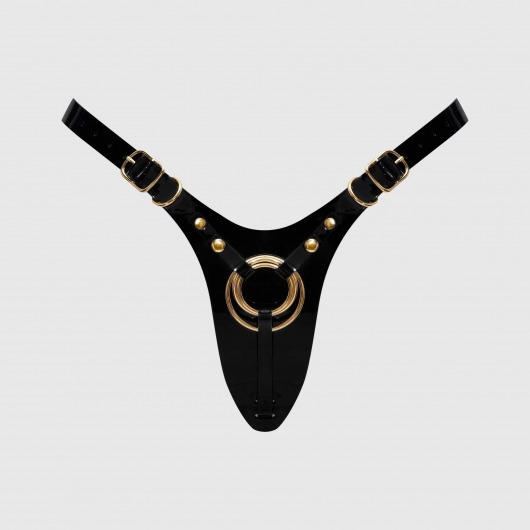 Черный пояс для фиксации насадок Strap-On-Me Leatherette Harness Fabulous - Strap-on-me - купить с доставкой в Ногинске