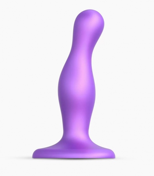 Фиолетовая насадка Strap-On-Me Dildo Plug Curvy size S - Strap-on-me - купить с доставкой в Ногинске
