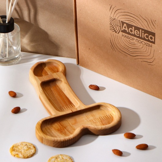 Деревянное блюдо для подачи в форме члена (25 х 16,5 х 1,7 см) - Сима-Ленд - купить с доставкой в Ногинске