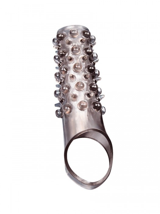 Дымчатая насадка на пенис с шипами и выпуклостями - 12 см. - Sex Expert - в Ногинске купить с доставкой