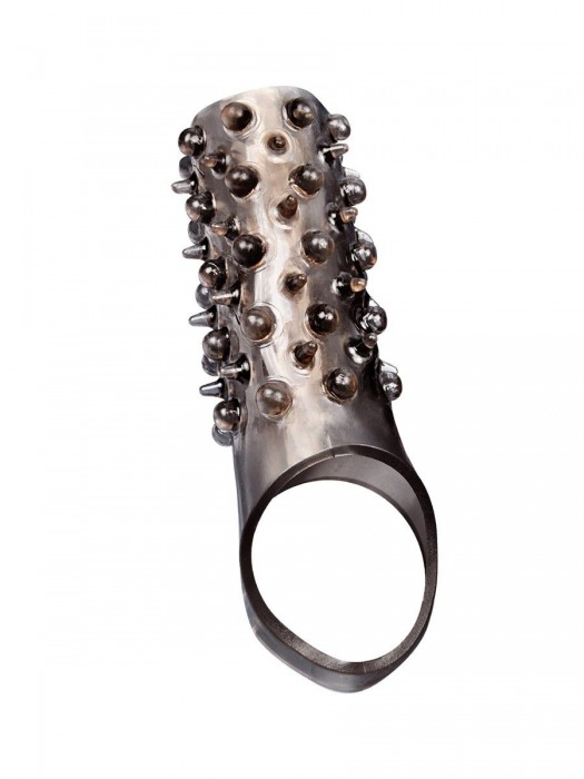 Дымчатая насадка на пенис с шипами и выпуклостями - 12,5 см. - Sex Expert - в Ногинске купить с доставкой