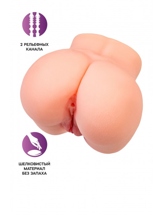Реалистичный мастурбатор в форме попки с двумя любовными входами - No Name - в Ногинске купить с доставкой