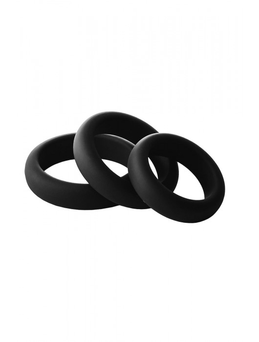Набор из 3 черных эрекционных колец Smooth Silicone Cockring Pack - Dream Toys - в Ногинске купить с доставкой