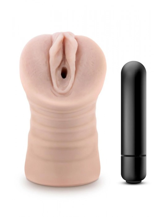 Телесный мастурбатор-вагина Ayumi с вибрацией - Blush Novelties - в Ногинске купить с доставкой