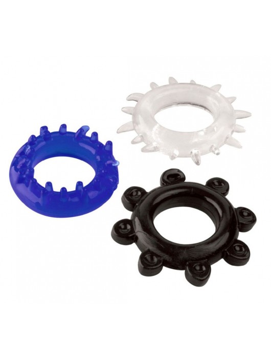 Набор из 3 эрекционных колец разного цвета и рельефа - Boys of Toys - в Ногинске купить с доставкой