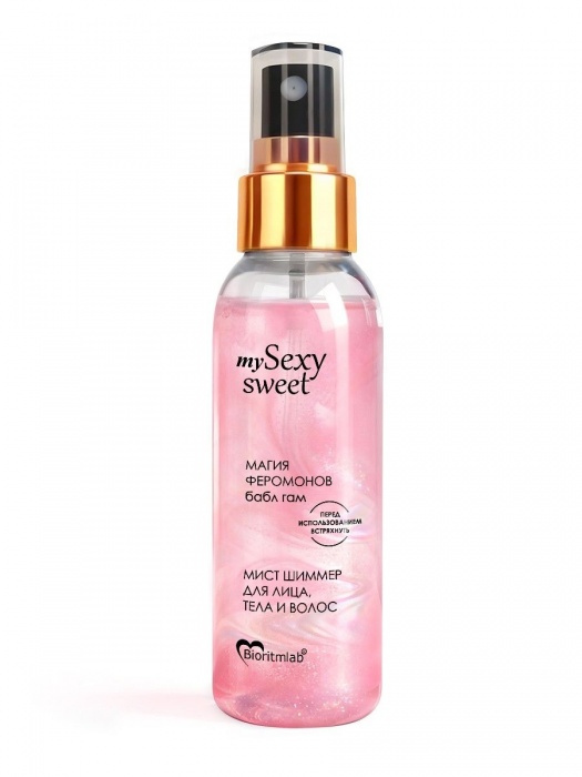 Мист для лица, тела и волос Sexy Sweet с ароматом бабл-гам, шиммером и феромонами - 95 мл. -  - Магазин феромонов в Ногинске