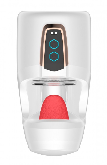 Белый мастурбатор с язычком и возвратно-поступательными движениями - Secwell - в Ногинске купить с доставкой