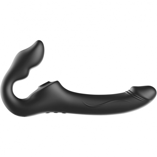 Черный безремневой страпон с 3 моторами - Ibiza - купить с доставкой в Ногинске