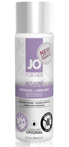 Лубрикант на водной основе для женщин JO AGAPE LUBRICANT ORIGINAL - 60 мл. - System JO - купить с доставкой в Ногинске