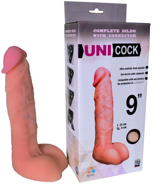 Фаллическая насадка Харнесс UNICOCK 9  - 24 см. - LOVETOY (А-Полимер) - купить с доставкой в Ногинске