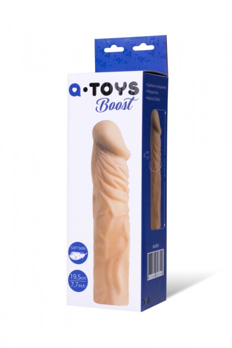 Насадка с ярко выраженной головкой и рельефным стволом - 19 см. - A-toys - в Ногинске купить с доставкой