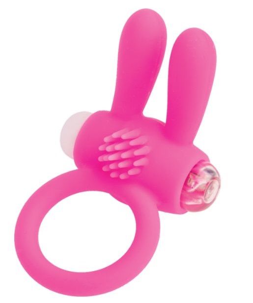 Розовое эрекционное виброкольцо A-toys с ушками - A-toys - в Ногинске купить с доставкой