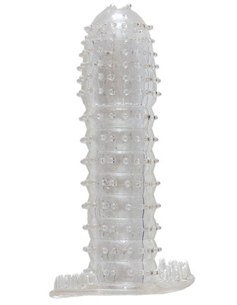 Гелевая прозрачная насадка c шипами - 12 см. - Toyfa Basic - в Ногинске купить с доставкой